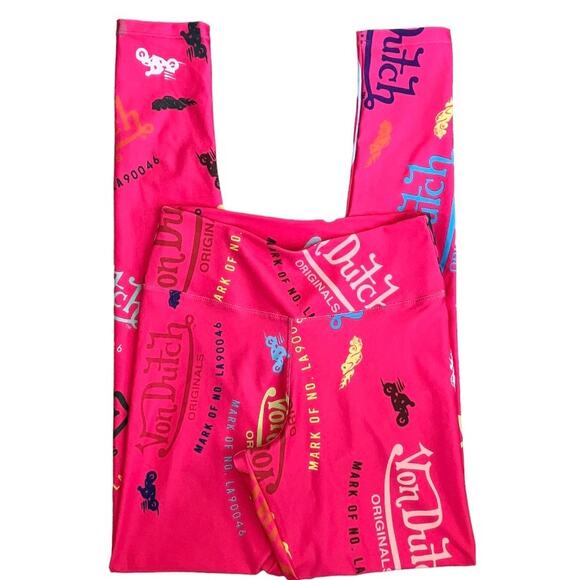 Hot Pink Graphic Leggings Medium - Picture 2 of 4